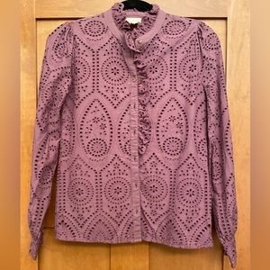 Sézane Chloe Shirt in Wisteria, professionally altered size 38 to 34